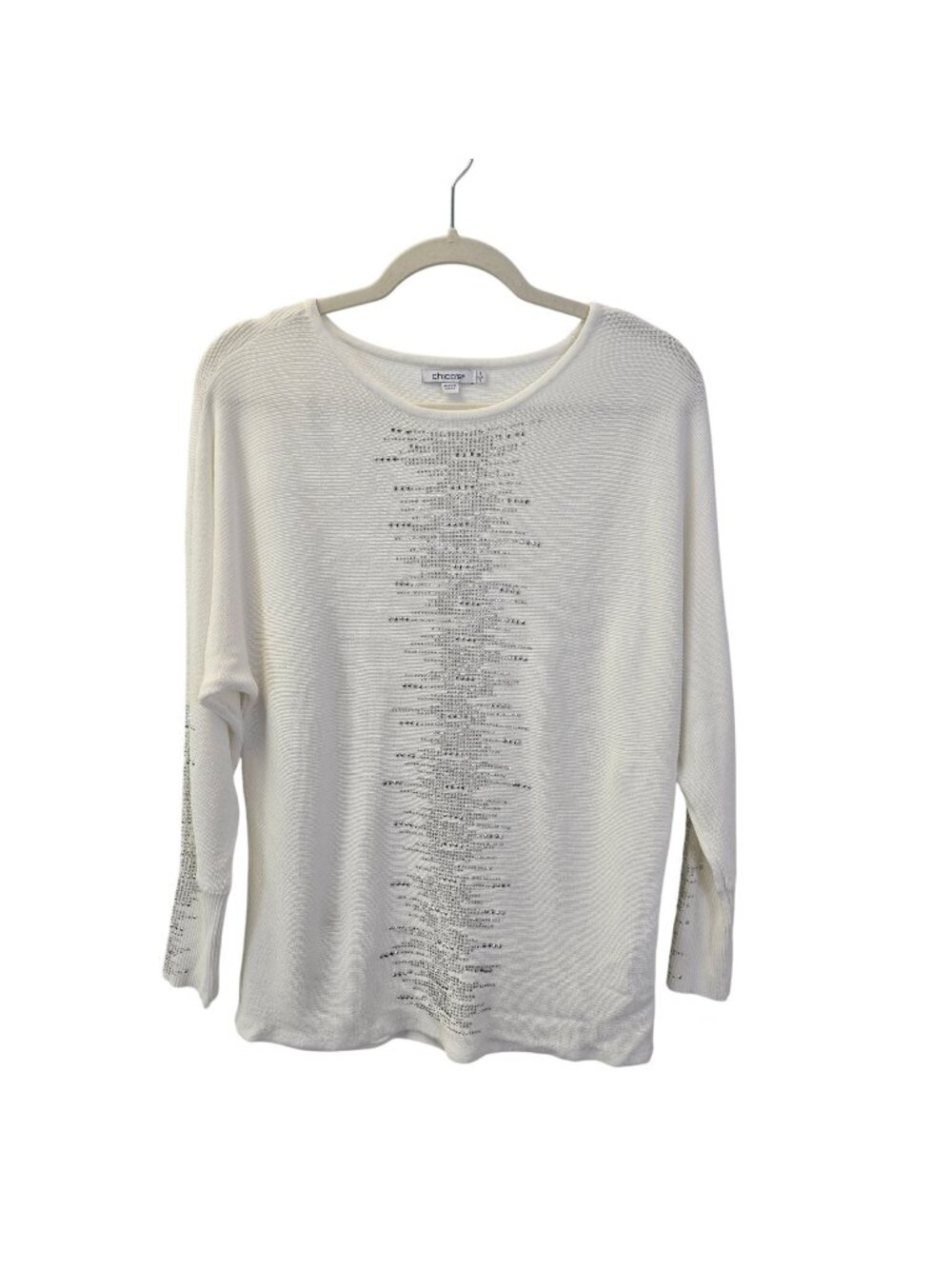 Chico's Stud Embellished Dolman Sleeve Crewneck Sweater Size Chico's 0/Small